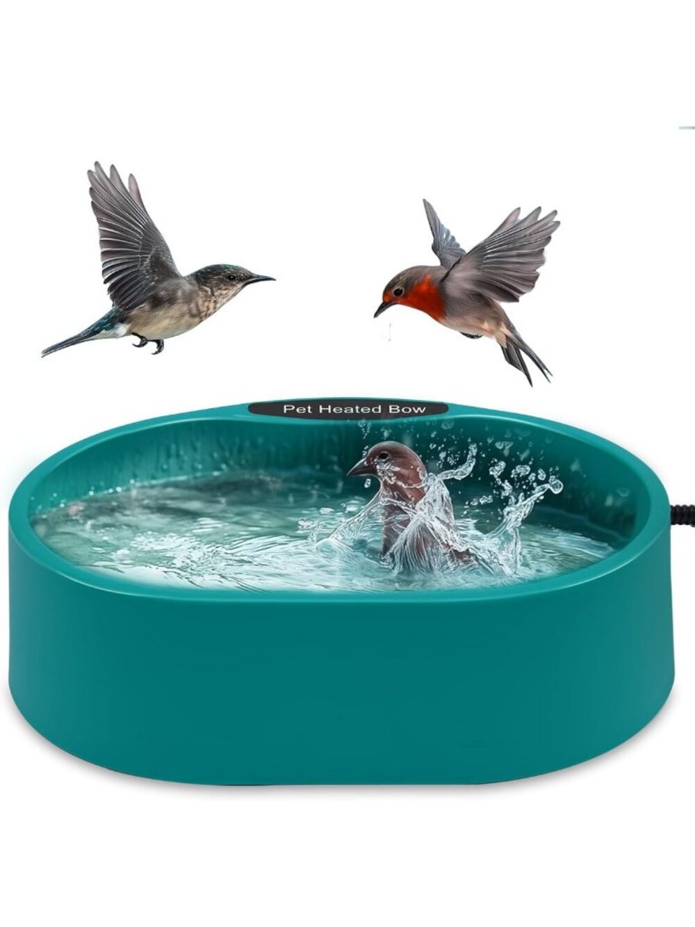 Large Capacity Heated Waterer for Poultry & Pets - 125oz Winter Drinker for